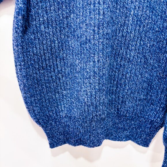 TWIK by SIMONS Navy Wool Sweater Textured Knit Cozy Crewneck | Small * - Picture 5 of 8